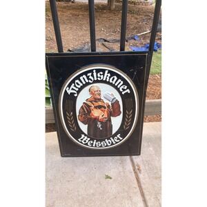 Franziskaner Weissbier Metal Tacker Sign Made in Germany Beer Bar Decor 15x19